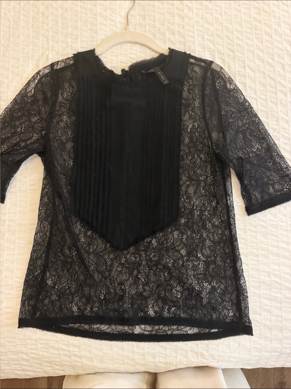 BCBG Max Azria Lace Short-Sleeve Blouse